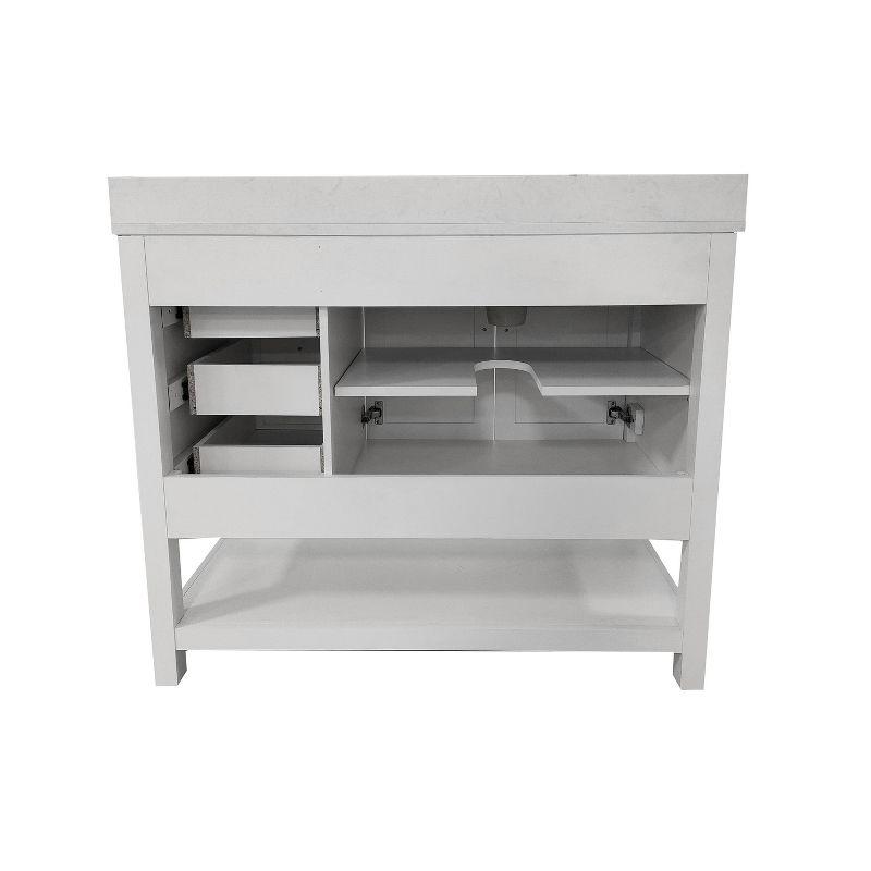 Taylor & Logan 42" Vivien Bathroom Vanity: Carrara Marble Top, Ceramic Sink, Engineered Wood