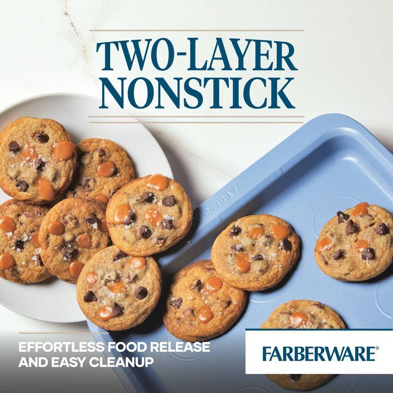 Farberware Easy Solutions 11"x17" Nonstick Steel Bakeware Cookie Pan Baking Sheet - Blue: Dishwasher-Safe Rectangle Sheet