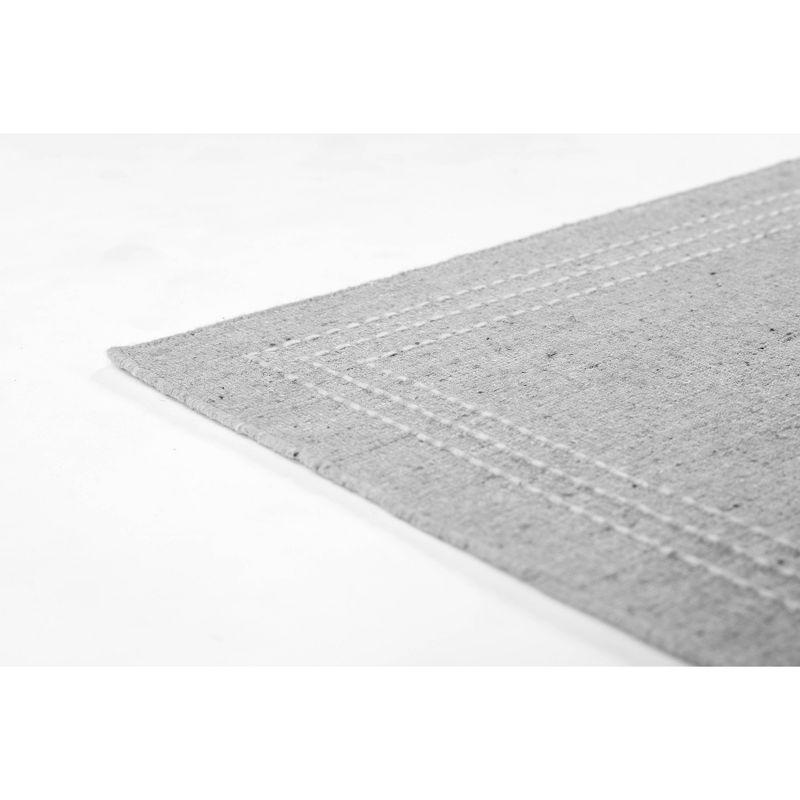 Momeni 3'6"x5'6" Oliver Striped Border Handloomed Area Rug Light Blue: Geometric Wool & Polyester, Low Pile, Indoor Use