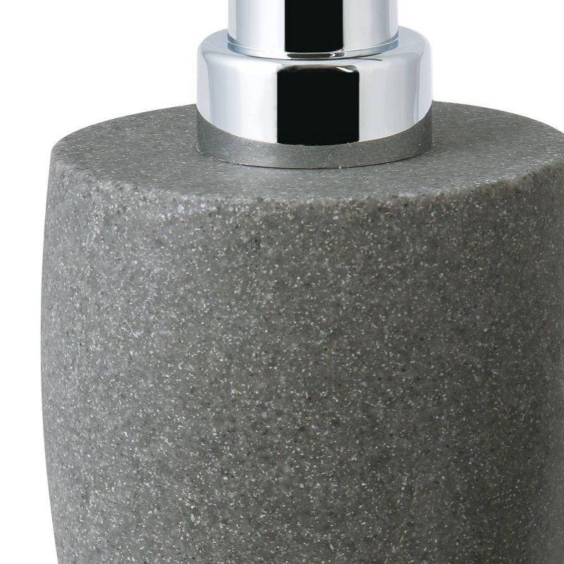 Charcoal Stone Soap/Lotion Dispenser Gray - Allure Home Creations: Resin Bathroom Accessory, Hand Wash Pump