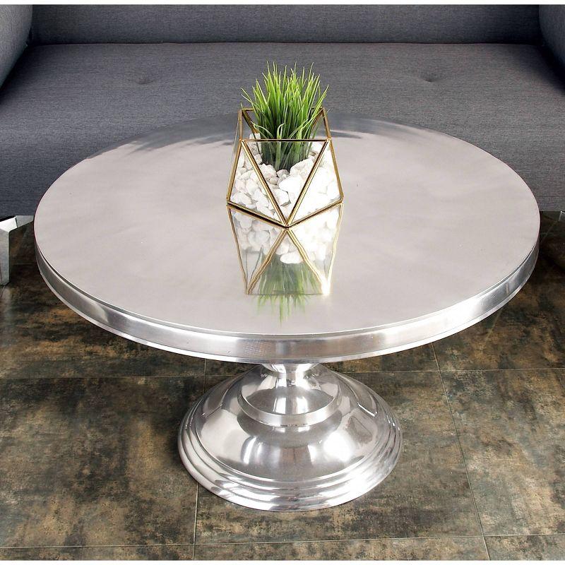 Traditional Aluminum Coffee Table Silver - Olivia & May