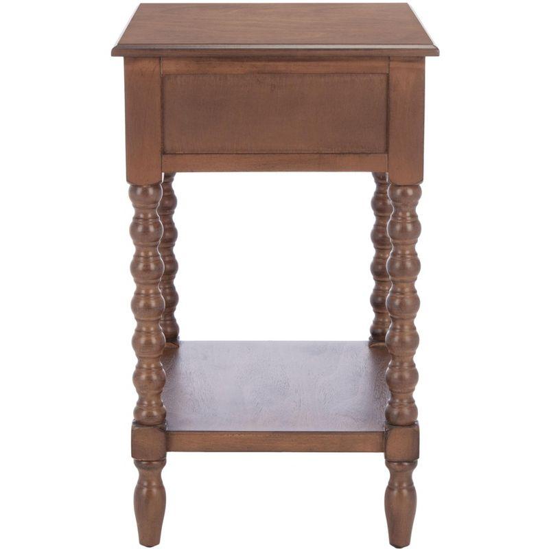 Solid Wood Top End Table with Storage