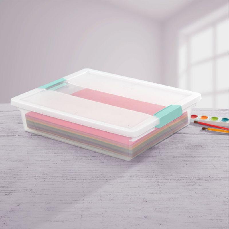 Sterilite Sterilite Plastic Stackable Storage Bin w/Clear Latch Lid (Set of 6)