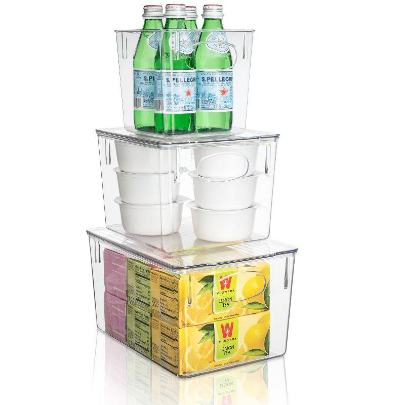 Sorbus Sorbus 3 Piece Variety Pack Clear Acrylic Storage Bins with Handles and Lids