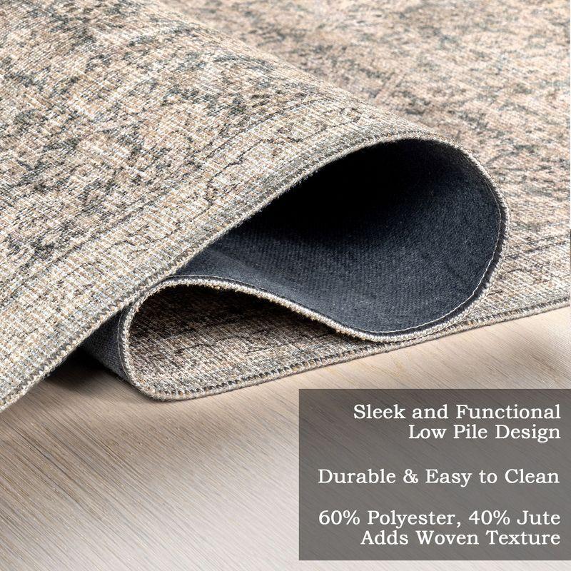 Nuloom Hillstone Collection Cally Traditional Vintage Medallion Area Rug, 5' x 8', Taupe