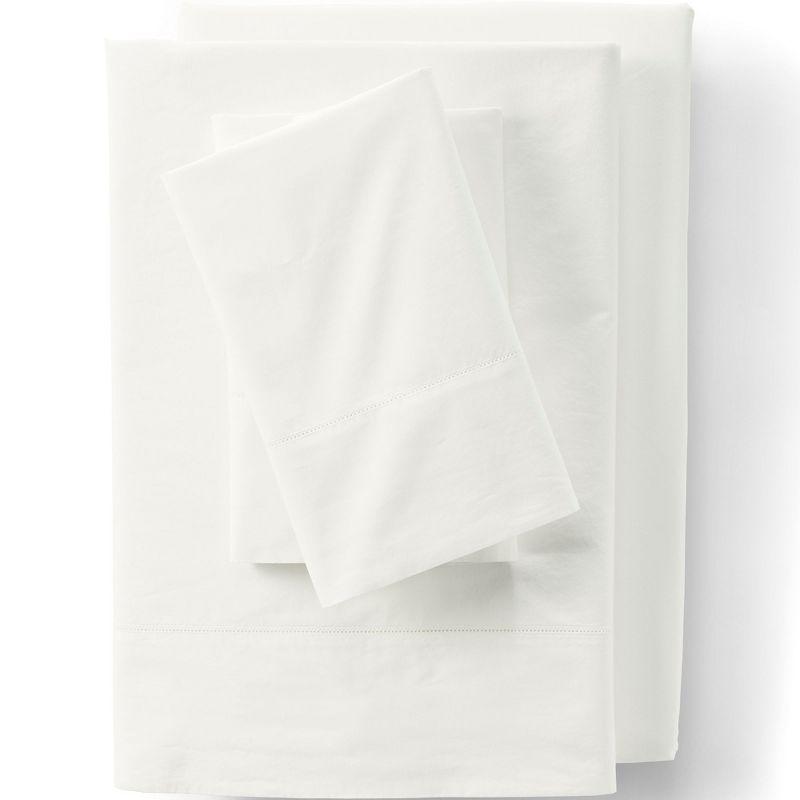 Ivory Cotton Percale Standard/Queen Pillowcase Set