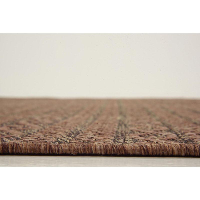 Unique Loom 6' 1 x 6' 1 Square Brown Outdoor Modern Links Area Rug