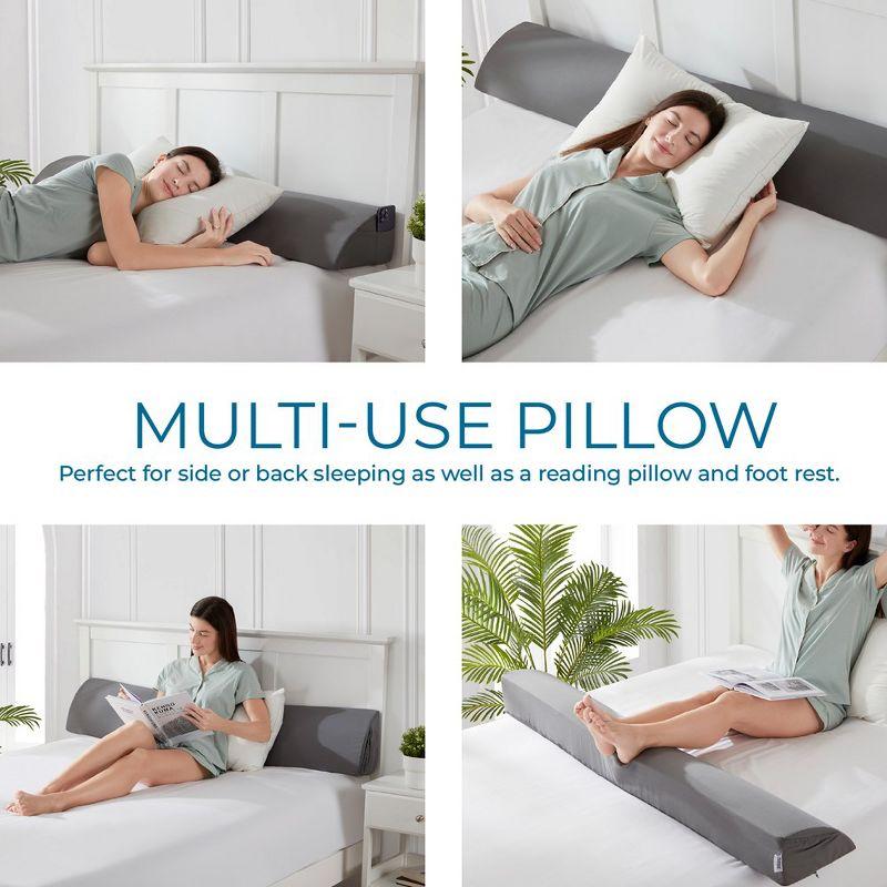 Nestl Bed Wedge Pillow for Headboard, Bed Gap Filler Twin Size with Side Pockets
