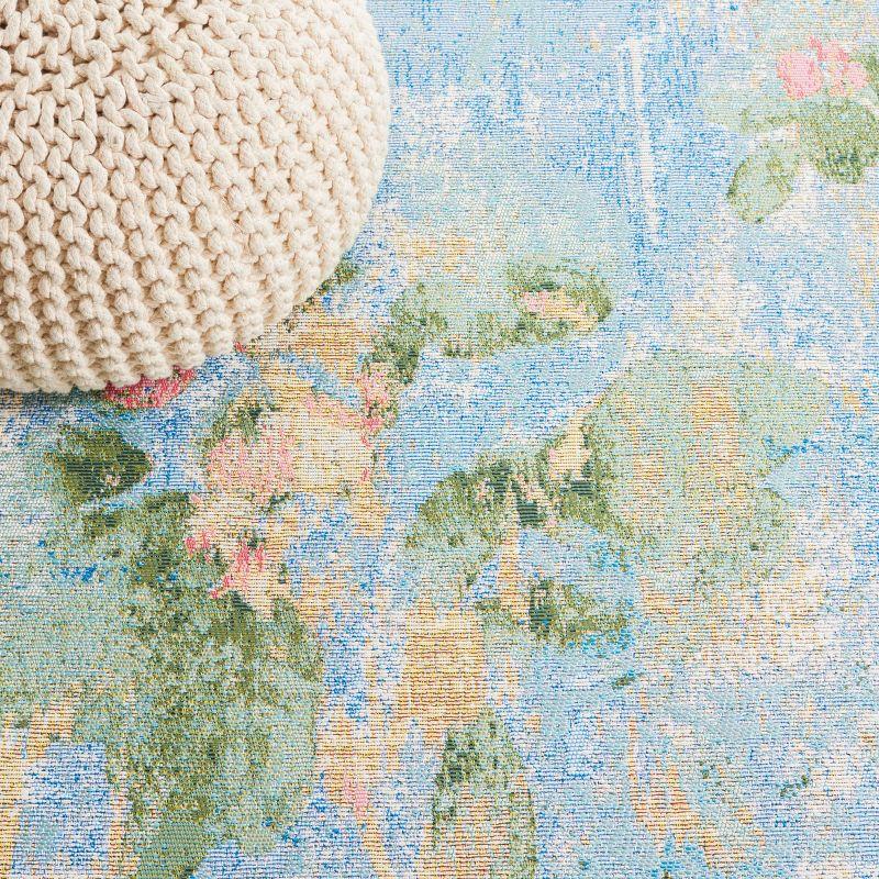 Barbados BAR522 Power Loomed Indoor/Outdoor Area Rug - Light Blue/Green - 4'x6' - Safavieh.