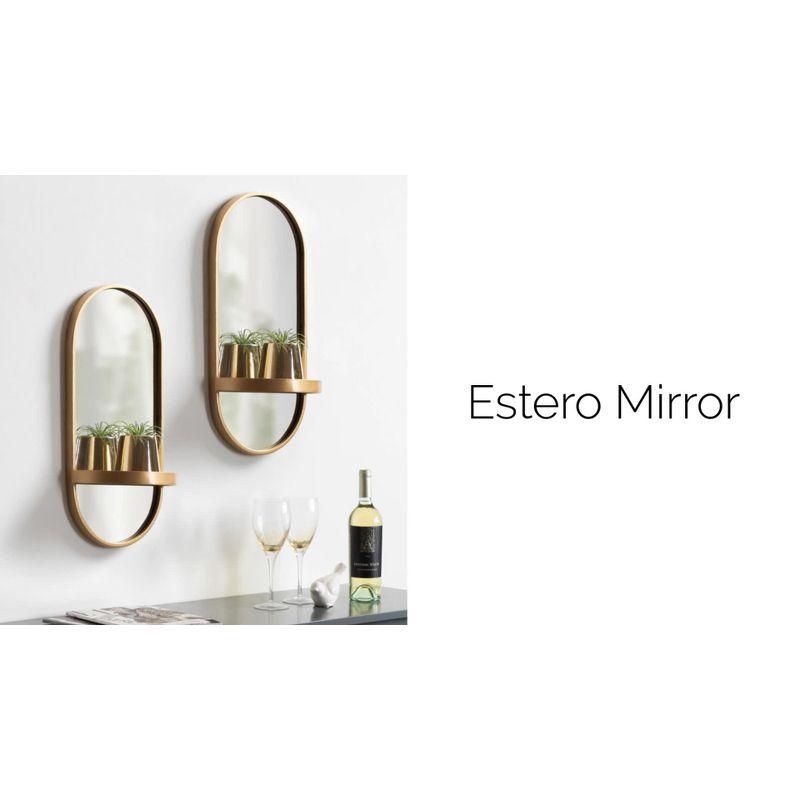 Lumi Metal Flat Mirror with Shelves