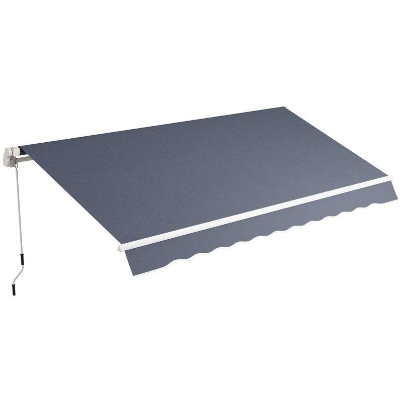 Outsunny Polyester Cover Retractable Patio Awning