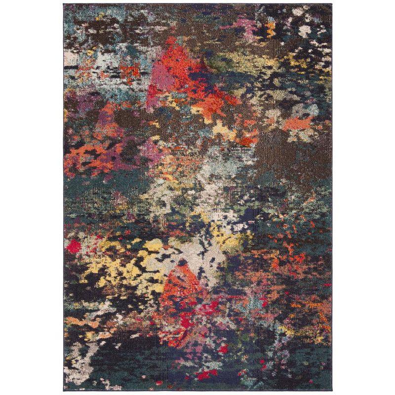 Monaco MNC260 Power Loomed Indoor Area Rug - Brown/Teal - 5'1"x7'7" - Safavieh