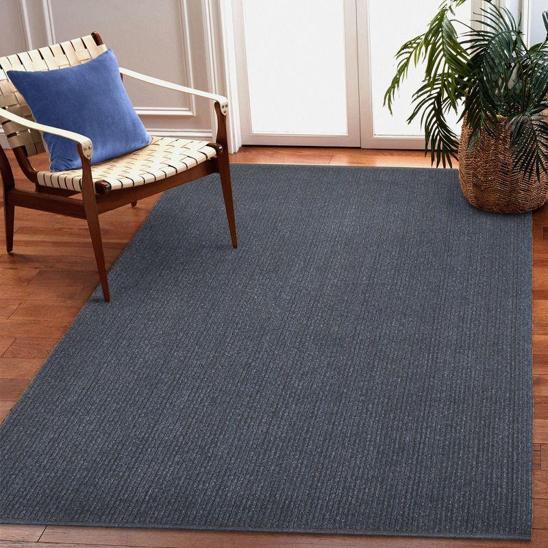 Liora Manne Calais Solid Indoor/Outdoor Rug Navy 5' x 7'6"