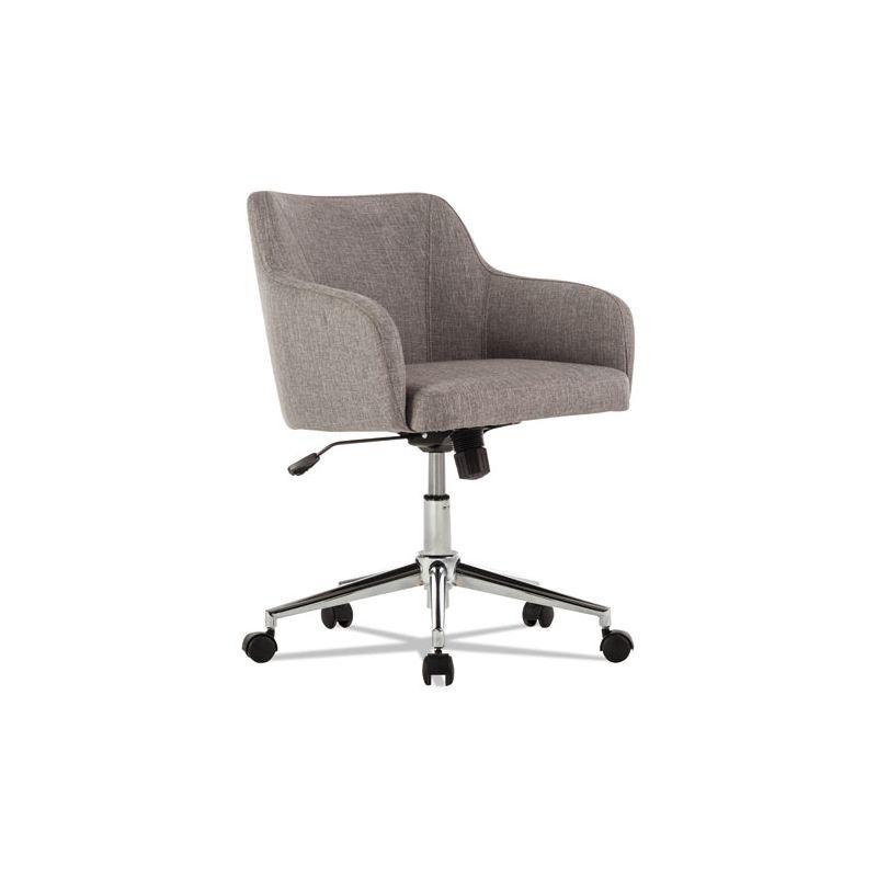 Gray Tweed Mid-Back Swivel Office Chair with Chrome Base