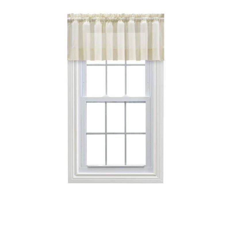 Natural Shadow Stripe Rod Pocket Tailored Valance 82" x 12"