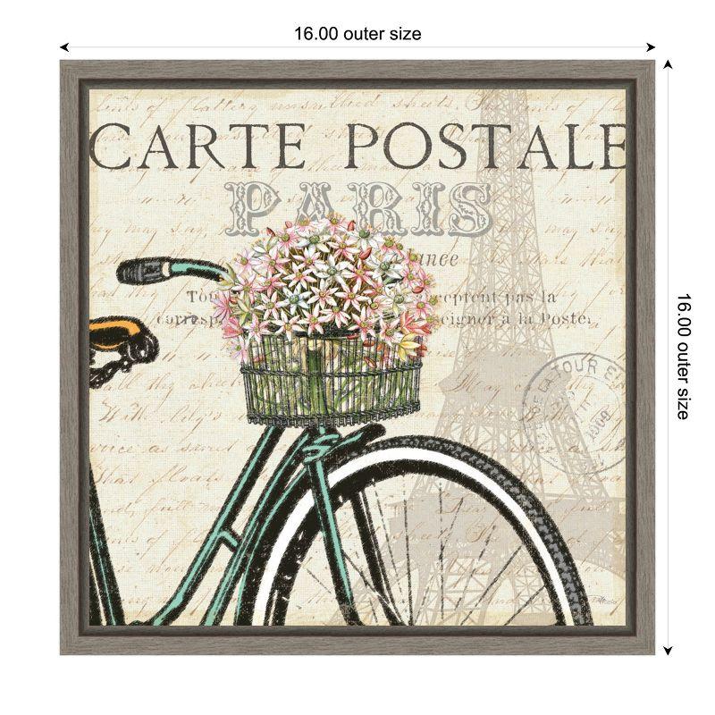 Amanti Art Paris Ride I (bicycle) by Pela Studio Canvas Wall Art Print Framed 16-in. x 16-in.