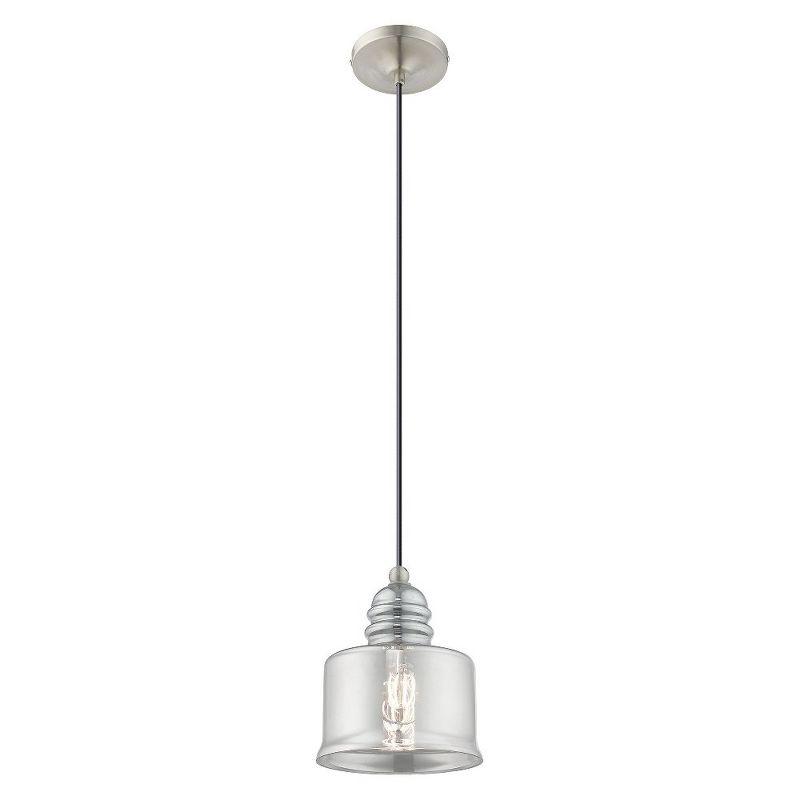 Livex Lighting Art Glass 1 - Light Pendant in  Brushed Nickel