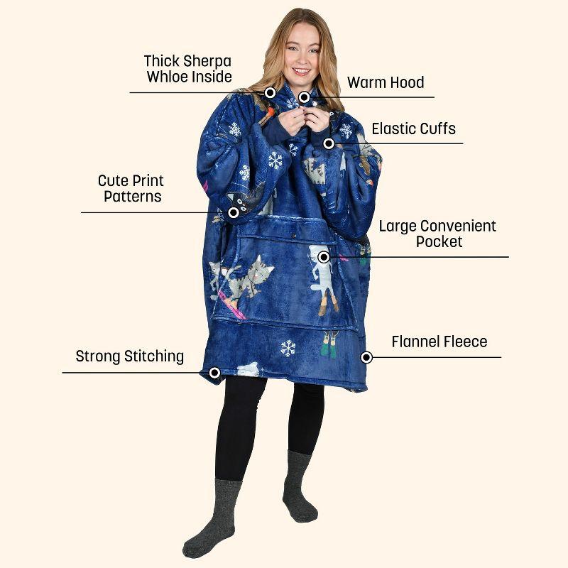 Catalonia Panda Oversized Wearable Warm Blanket Hoodie Sweatshirt Pullover with Pocket for Women,Holiday Gift