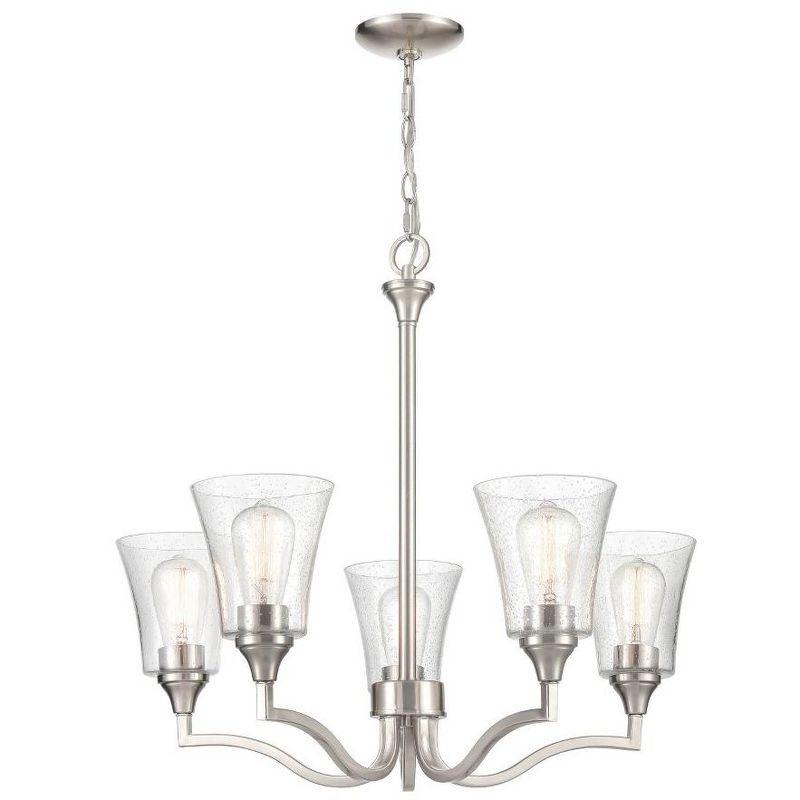 Caily Brushed Nickel 5-Light Traditional Chandelier - 26" Width