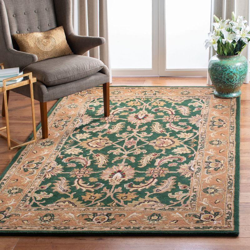 Heritage HG628 Hand Tufted Area Rug - Dark Green/Gold - 5'x8' - Safavieh.