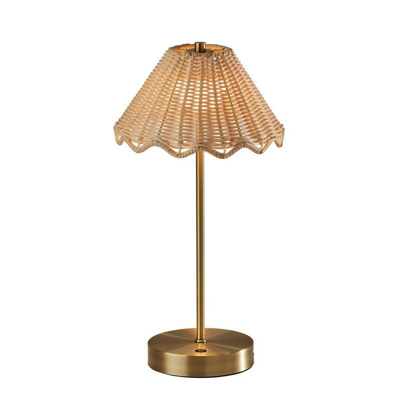 Adesso Stevie Cordless Table Lamp: 15" LED, 3-Way Dimmer, IPX4 Rated, No Assembly Required