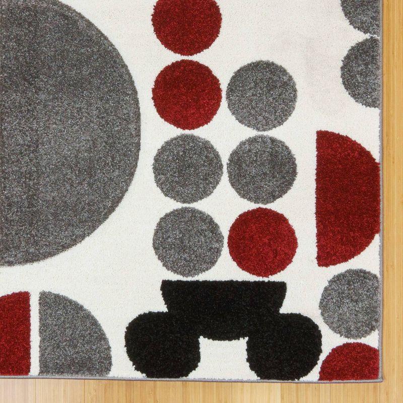 Disney by Gertmenian Licensed Disney Bravo Mickey Mouse Spheres Black/Red/White Indoor Area Rug