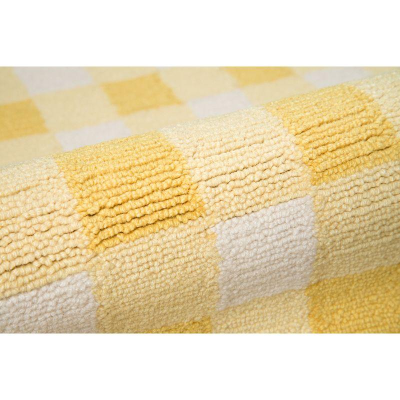 Playful Geometric Yellow Synthetic 5' x 7' Tufted Area Rug