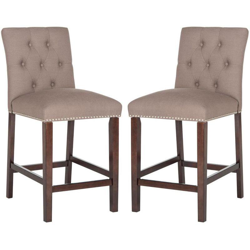 Norah Counter Stool (Set of 2) - FOX6209 - Dark Taupe - Safavieh Couture