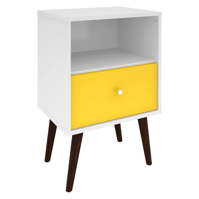 Liberty 1.0 Mid Century Modern Nightstand White/Yellow - Manhattan Comfort