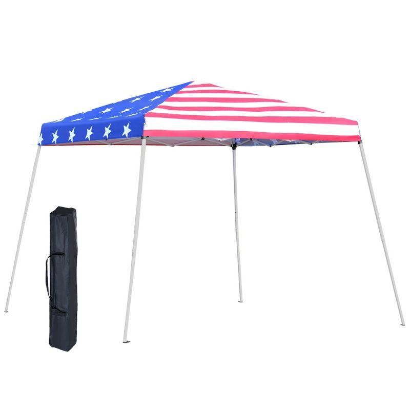 Slant Leg 10 Ft. W x 10 Ft. D Metal Pop-Up Canopy