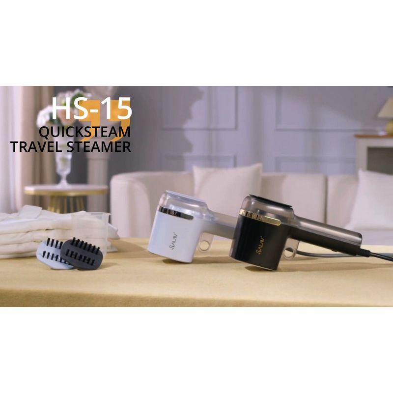 SALAV Quicksteam Travel Garment Steamer with 10-Second Heating Time and Brush Creaser Attachment
