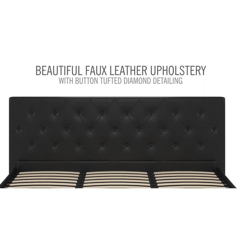 Dalia Tufted Faux Leather Bed - Room & Joy