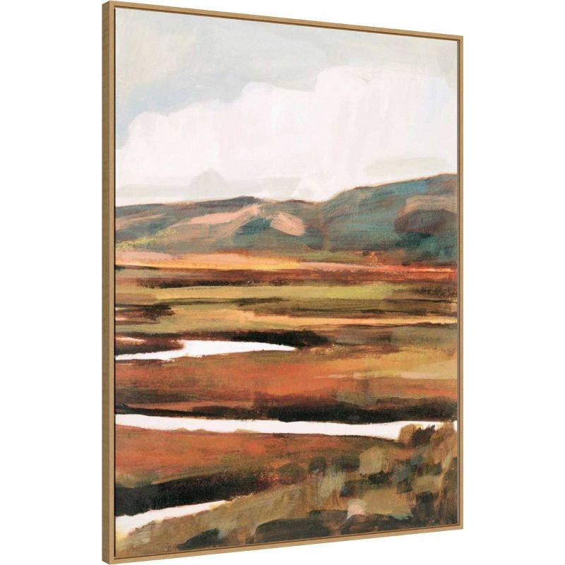 32" x 42" Mountain Field II by Victoria Borges Framed Canvas Wall Art Print - Amanti Art: Large Landscape Artwork