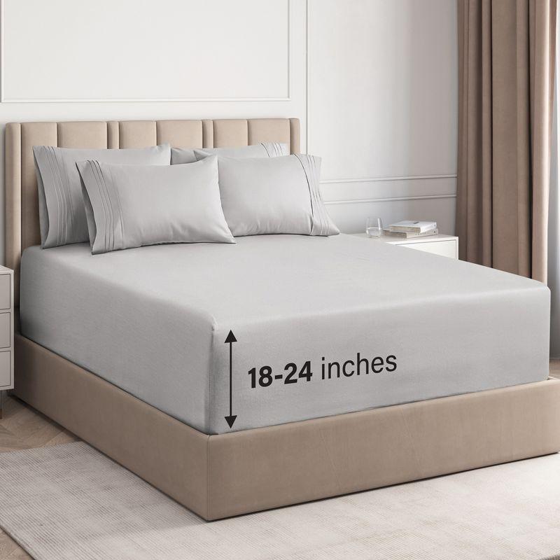CGK Linens 6 Piece Extra Deep Pocket Ultra Soft & Cooling Sheet Set