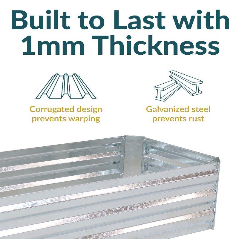 Ippolito Rectangular Galvanized Steel Raised Garden Bed