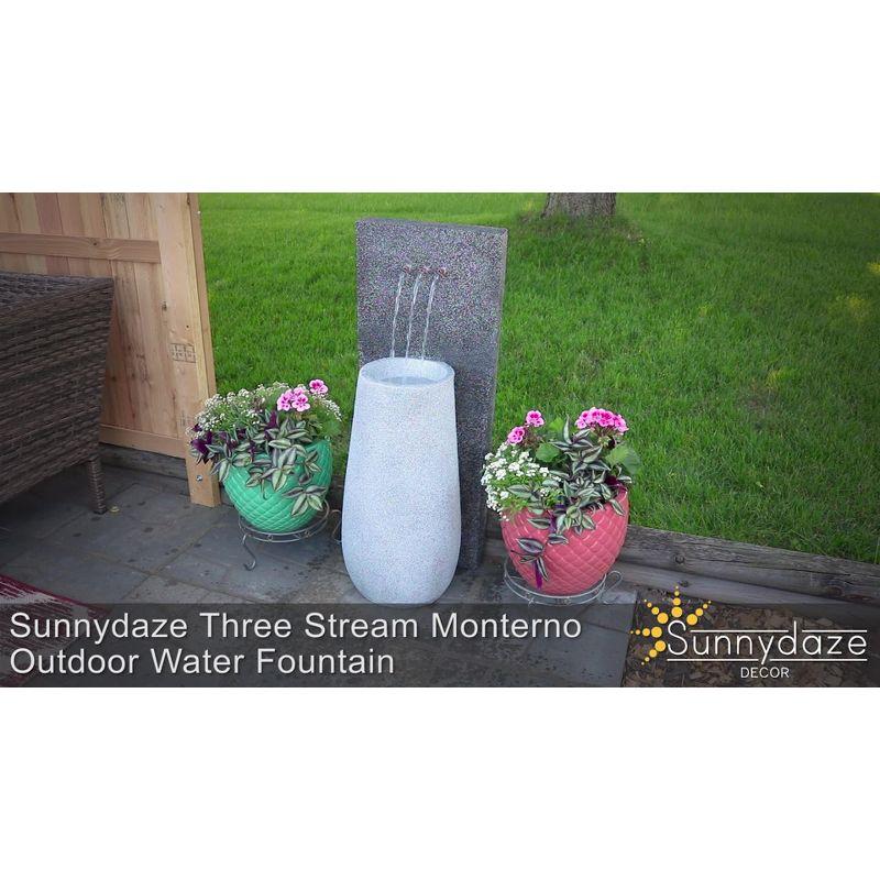 Sunnydaze 35"H Electric Polyresin Three Stream Monterno Outdoor Water Fountain with LED Light
