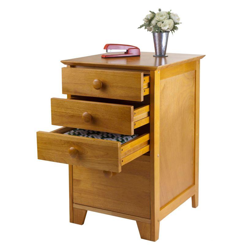 4 Drawers Studio File Cabinet Honey Brown - Winsome: Vertical Storage, Home Office, L-Shaped Desk Compatible