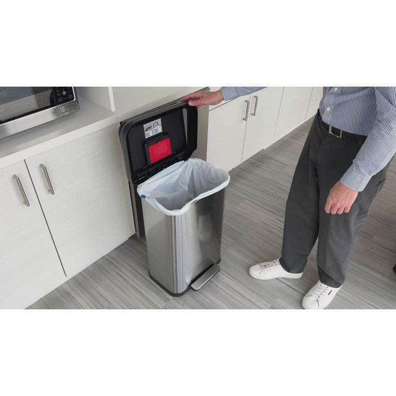 iTouchless SoftStep 13.2 Gallon Step Pedal Kitchen Trash Can with AbsorbX Odor Filter and Dent-Proof Plastic Lid