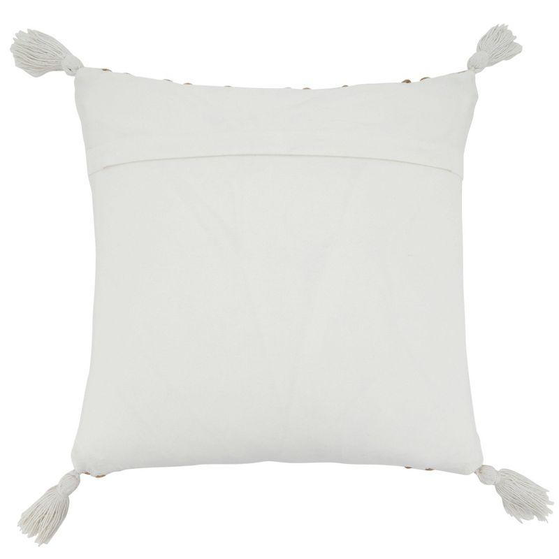 Saro Aziza Tassels Cotton Blend Pillow Cover