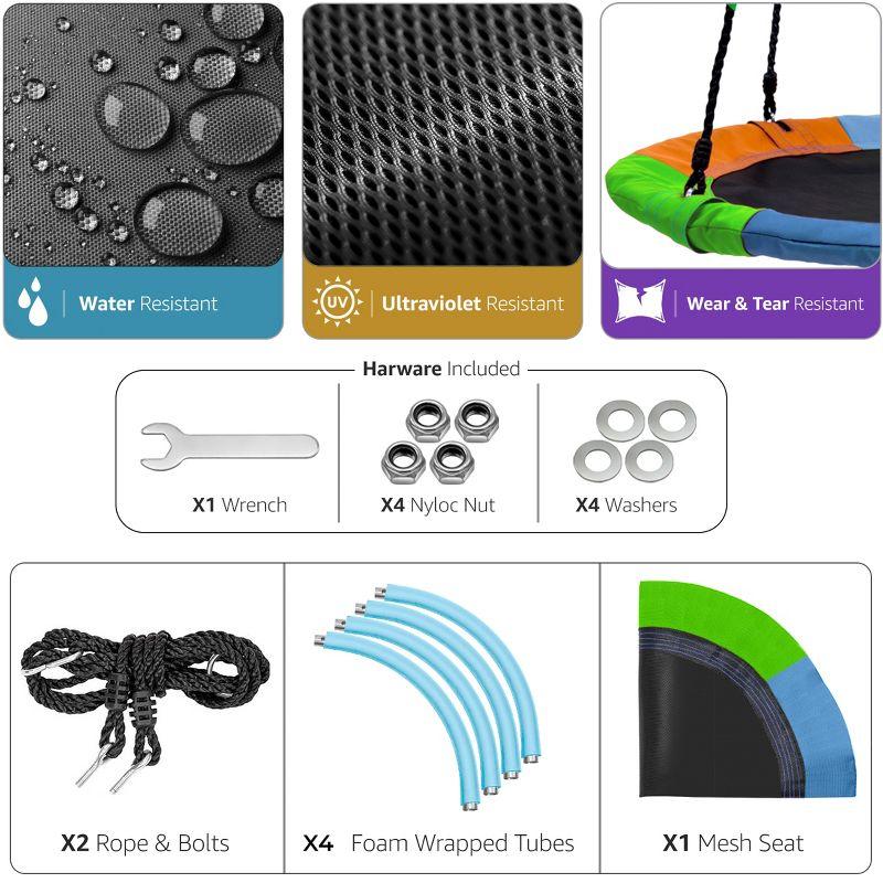 Sorbus Sorbus Saucer Tree Swing 24" Adjustable Ropes, 220lb Capacity in Rainbow