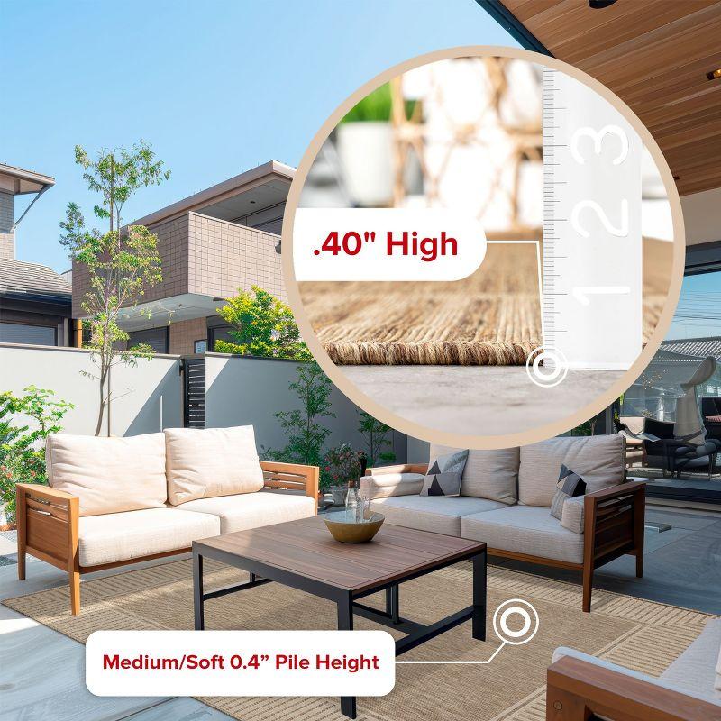 nuLOOM 4' x 6' Outdoor Area Rug, Stain Resistant, Weather Resistant, High Traffic, Patio, Balcony, Outside, Living Room, Dining Room, Asha Light Brown