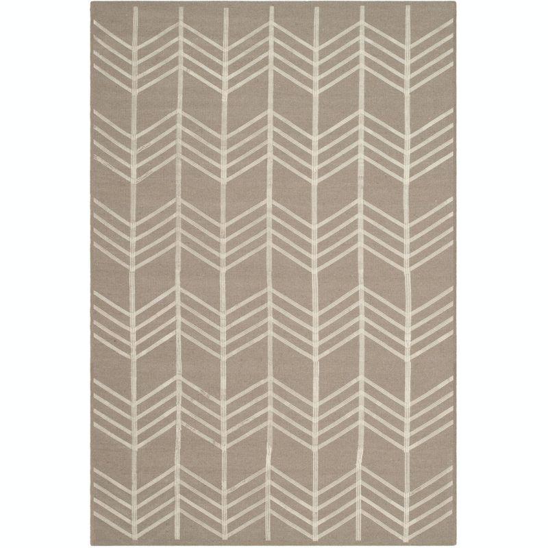 Thelonius Hand Woven Flat Weave With Embroidery Wool Chevron Rug