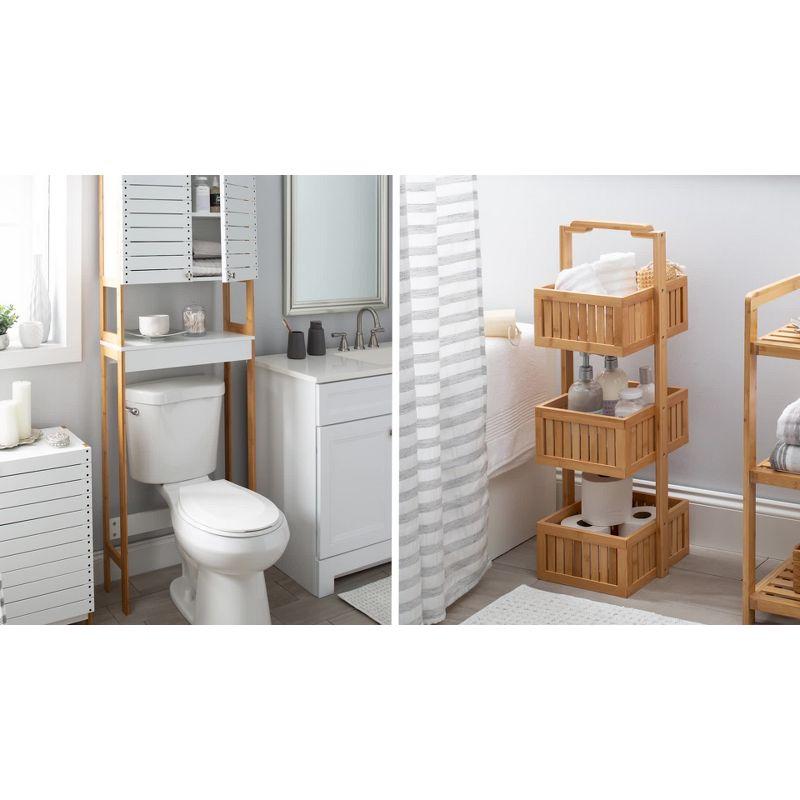 Organize It All Two Tier Bath Shelf Chrome : Microfiber, Machine Washable, Non-Slip Backing