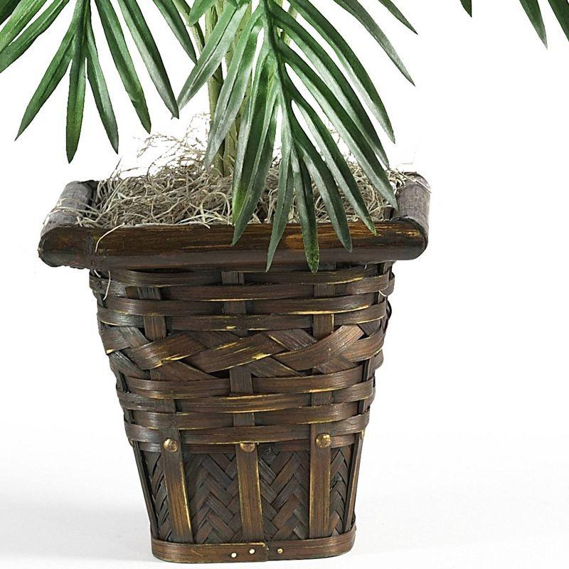 40" Green Silk Areca Palm with Wicker Basket