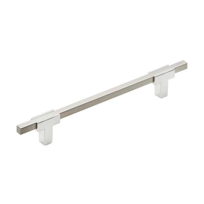 Amerock Urbanite 6-5/16 inch (160mm) Center-to-Center Polished Chrome/Satin Nickel Cabinet Pull