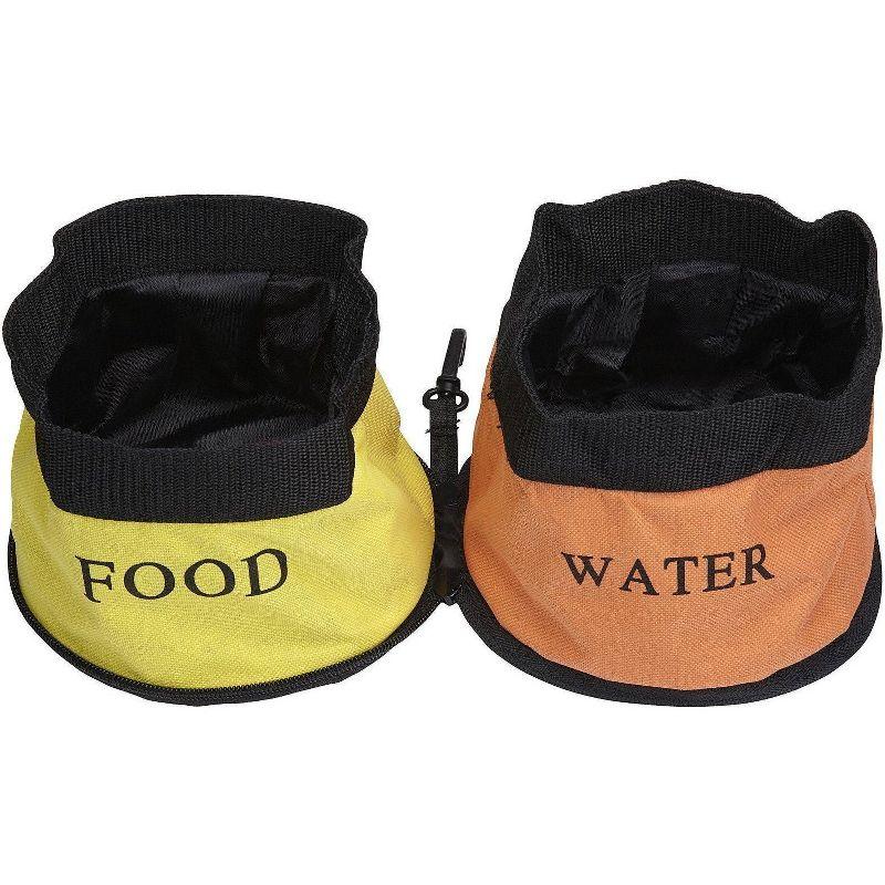 Yellow and Orange Collapsible Pet Travel Food and Water Bowls