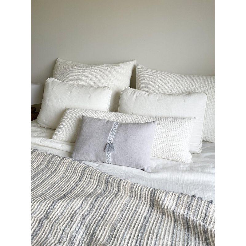 Cool Cotton White Waffle Weave Pillow 14x40