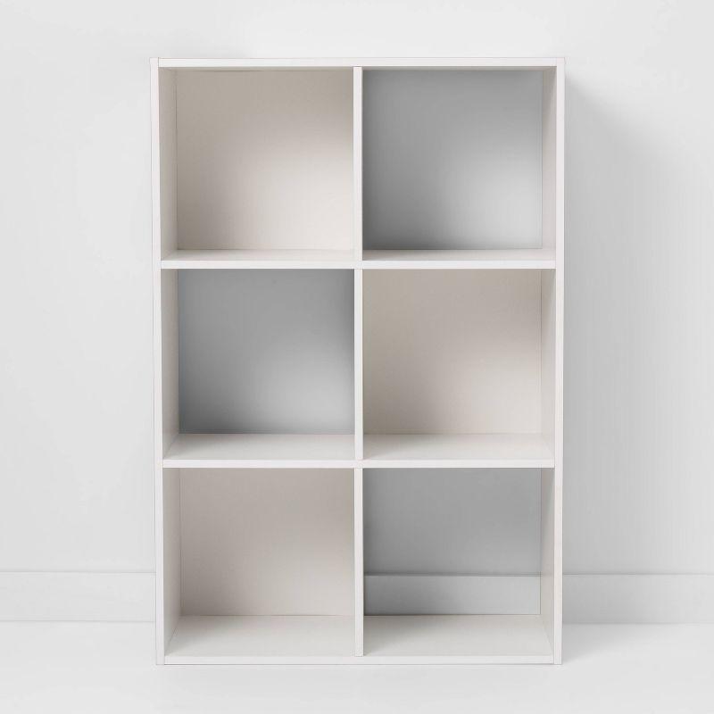 White Stackable 6 Cube Organizer Shelf