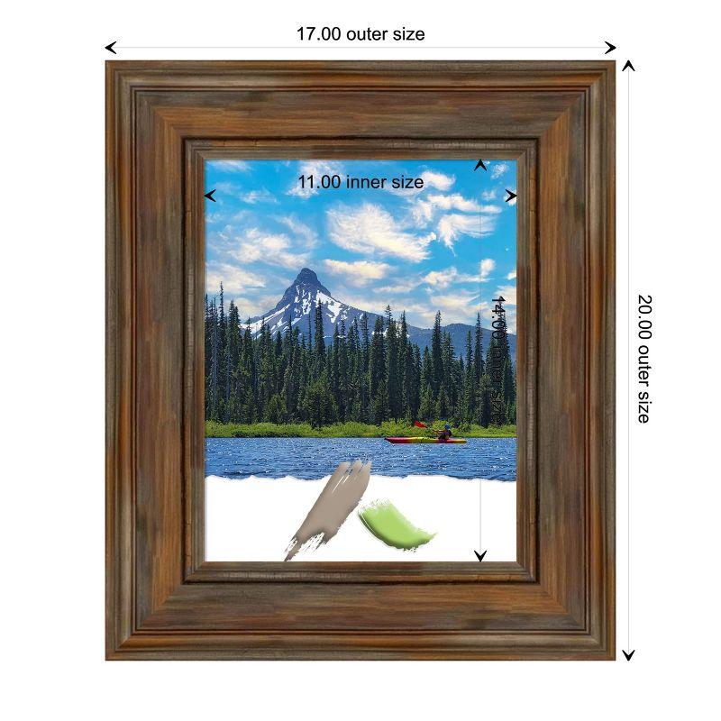 Amanti Art Alexandria Rustic Brown Wood Picture Frame Opening Size 11x14 in.