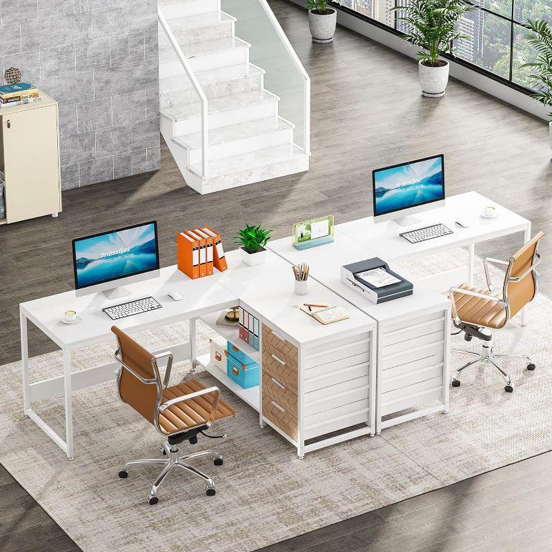 Tribesigns 59" L-Shaped Computer Desk, Reversible Corner Office Desk for Home Office, White